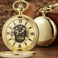 Montre de poche mécanique creuse tête de mort pour hommes et femmes pendentif Steampunk modules