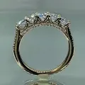 Huretailers-Bagues de fiançailles en pierre CZ pour femme bague de proposition délicate bague de