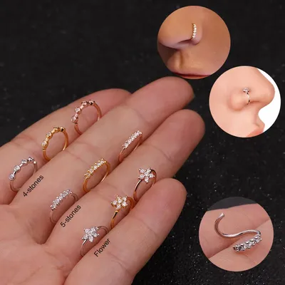 Anneau de nez en acier chirurgical 1 pièce anneaux de Cartilage Tragus Helix Piercing d'oreille