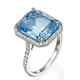 Huitan – bague de mariée en pierre CZ bague de luxe AAA bleu ciel cadeau d'anniversaire gracieux