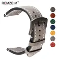 REMZEIM – bracelet de montre en cuir de veau Crazy Horse 18mm 20mm 22mm 24mm bracelets de montre