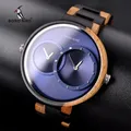 Relogio masculino BOBO oiseau montre hommes 2 fuseaux horaires en bois montres à Quartz femmes