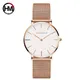 Montres à quartz étanches pour femme montre-bracelet en maille d'acier rose doré horloge pour