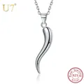 Collier en argent regardé 925 avec corne italienne protection de la croyance bonne chance bijoux