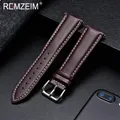 REMZEIM – bracelet de montre en cuir véritable pour hommes et femmes accessoires de montre