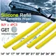 Bandes de recharge en silicone pour balai d'essuie-glace de voiture gel de pton sans cadre 6mm