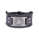 LIKGREAT Bracelet en cuir Viking Valknut pour homme amulette vintage triangle gravé runes