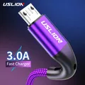 USLION-Câble Micro USB 3A de Charge Rapide pour Téléphone Cordon de Chargeur pour Xiaomi Redmi HTC