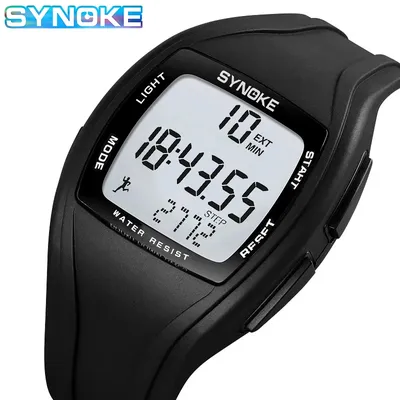 SYNOKE – montre de sport pour hommes horloge électronique alarme LED étanche 3D compteur de pas