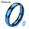 Kolmnsta-Bague en Titane Bleu Poli pour Homme et Femme Bagues Cool pour ix Alliance Unisexe