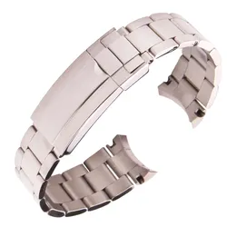 Bracelets de montre en acier inoxydable 316L 20mm argent brossé liens à vis extrémité courbe en