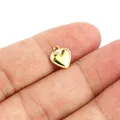 20 pièces/lot 10*8mm pendentifs coeur en acier inoxydable doux amour coeur breloques pour la