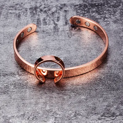 Vinterly-Ensemble de bijoux magnétiques pour femmes manchette en cuivre pur bracelet et bague