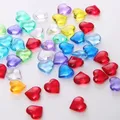 100 pièces 10mm coeur forme acrylique cristal diamant pion irrégulière pierre Chessman jeu pièces