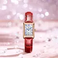 OLEVS – montre de luxe pour femmes Quartz rouge étanche Bracelet en cuir élégant ensemble de