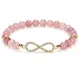Poshfeel-Bracelet en perles de pierre rose pour femme cadeaux de bracelets cubique