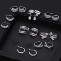 Boucles d'oreilles en Zircon en forme d'étoile pour femmes bijoux à Clip en cristal sans Piercing