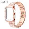 Bracelet et étui en métal et diamant pour Apple Watch bracelet en acier inoxydable bande Ultra 2