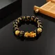 Bracelet en perles de pierre d'obsidienne Feng Shui chinois pour hommes et femmes bracelet de