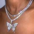 Collier pendentif grand papillon pour femme tour de cou en biscuits bijoux de fête déclaration