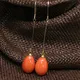 Boucles d'oreilles longues en forme de larme orange pour femme bijoux en verre de peinture de