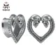 KUBOOZ-Piercing Tunnels d'Oreilles en Acier Inoxydable Bijoux Corporels Boucles d'Oreilles