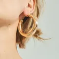 SRCOI-Boucles d'oreilles Big Gold Hoops pour femme Tube optique minimaliste Anneaux de cercle