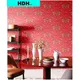 HDHome-Papier peint auto-adhésif en PVC pour décoration murale rouge et or motif damassé