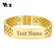 Vnox-Bracelets d'identification de 15mm de large pour hommes gravure personnalisée gratuite de nom