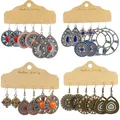 Boho-Ensemble de boucles d'oreilles pendantes multicolores pour femmes bijoux de mariage vintage