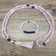 8mm Rose Quartz Lapis Lazuli Japamala ensemble bijoux spirituel de méditation Yoga 108 chapelet fait