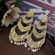 Sunspicems-Boucles d'oreilles pendantes en or pour femmes bijoux de mariage ethniques indiens et