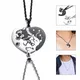 Collier de couple en forme de chien et chat 2 pièces Puzzle en forme de cœur pendentifs en acier