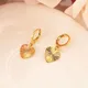 Boucles d'oreilles coeur GF en or massif jaune 18 carats pour femmes et filles bijoux de carillon