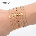 ZMZY Bracelet bohémien mauvais œil turc tendance Bracelet en acier inoxydable couleur or Bracelet