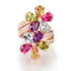 Bague de mariage délicate en or rose pour femme bijoux de luxe fleur de cristal multicolore