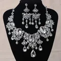 Ensembles de bijoux en perles africaines gros strass goutte d'eau collier boucles d'oreilles