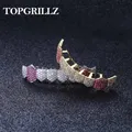 TOicalRILLZ-Hip Hop Grills Gold Silver Document Iced Out Micro Pave Full CZ Teeth Astronomical