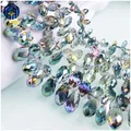 JuleeCrystal-Perles colorées en forme de goutte d'eau perles en verre de cristal pour bijoux