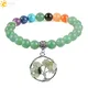 CSAlban7-Bracelet en aventurine verte naturelle pour femme perles de guérison pendentif arbre de