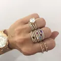 Bague en pierre de naissance pour filles cadeau d'anniversaire pour femmes AAA + zircone cubique