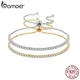 BAMOER-Bracelet de tennis classique CZ plaqué or 14 carats pour femme argent regardé 925 bracelet