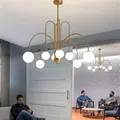 Lustre en fer forgé moderne éclairage de boule de verre décoratif lampe de conception italienne
