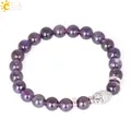 CSJA hommes pierre naturelle Mala perle bouddha Bracelets équilibre Chakra améthyste Quartz rose