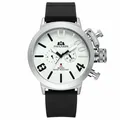 Montre mécanique automatique pour homme bracelet en caoutchouc noir argent boîtier de bateau