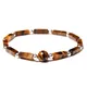 Bracelets de perles naturelles en œil de tigre pour homme et femme pierres rectangles bijoux faits