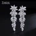 ZAKadvocate-Boucles d'oreilles pendantes longues en forme de fleur en grappe de marquise bijoux de