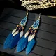 Boucles d'oreilles bohèmes à pampilles en plumes pour femmes goutte d'eau Ohrringe boucles