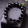 Bracelet en pierre d'obsidienne Feng Shui pour hommes bracelet Pi Xiu attirer la richesse et la