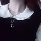 Collier pendentif lune en métal vintage pour hommes et femmes K-Pop Harajuku Goth Cool Egirl